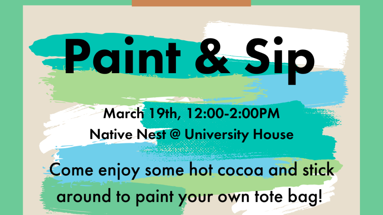 Flyer for Paint and Sip event