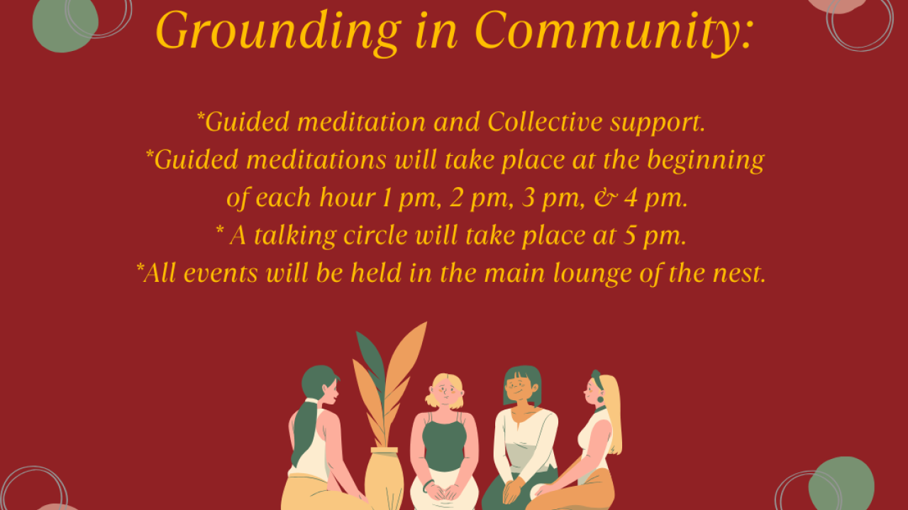 Flier for Wellness Wednesday: Grounding in Community