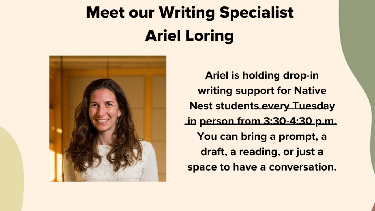 Flier for Drop-In Writing Support